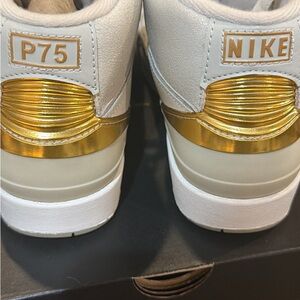 Nike White and Gold Athletic Shoes
